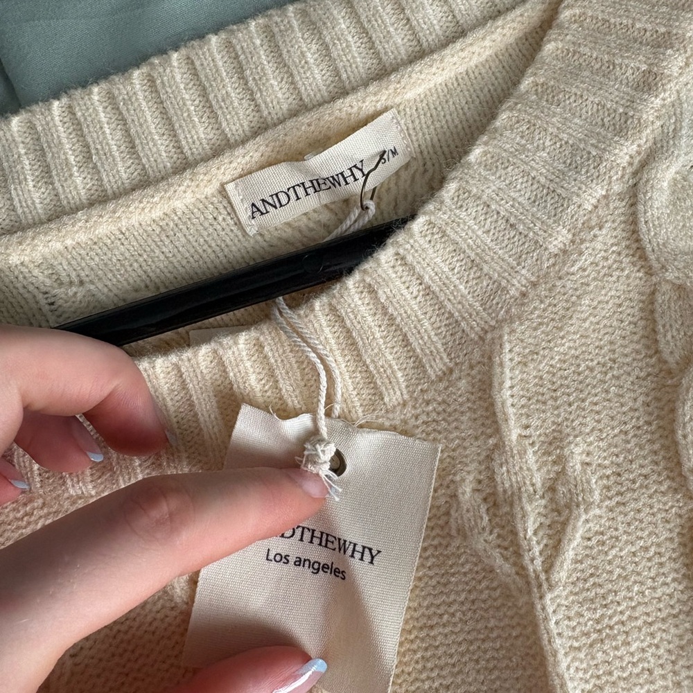 ANDTHEWHY Cream Long Sleeve Women's Dress